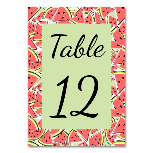 Watermelon Green Table Number (Front)