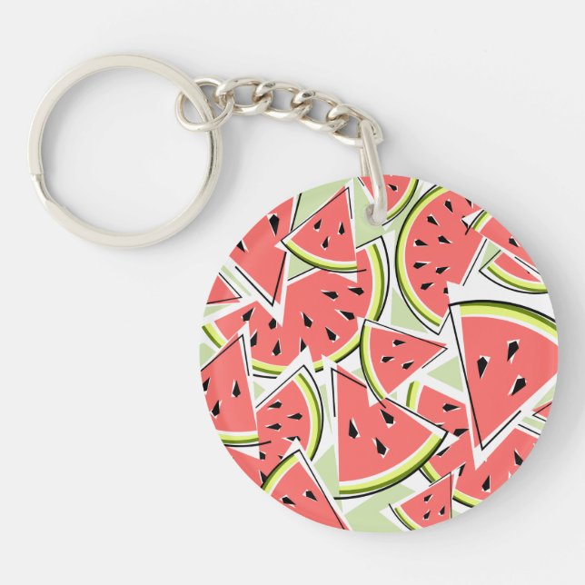 Watermelon Green Text double-sided Key Ring (Front)