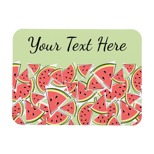 Watermelon Green Text Magnet (Horizontal)