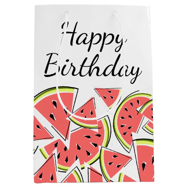 Watermelon Happy Birthday Medium Gift Bag (Front)