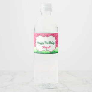 Watermelon Happy Birthday Water Bottle Label