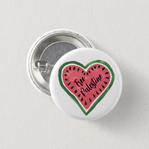 Watermelon Heart "Free Palestine" 3 Cm Round Badge