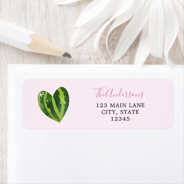 Watermelon Heart Return Address Label (Insitu)