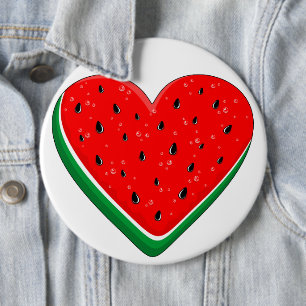 Watermelon Heart Valentine's Day Free Palestine 6 Cm Round Badge