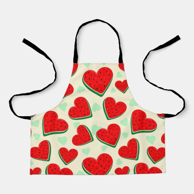 Watermelon Heart Valentine's Day Free Palestine Apron (Front)