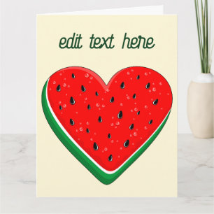 Watermelon Heart Valentine's Day Free Palestine Card