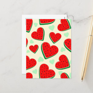 Watermelon Heart Valentine's Day Free Palestine Holiday Postcard