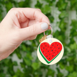 Watermelon Heart Valentine's Day Free Palestine Key Ring