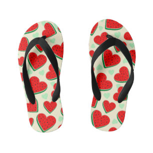 Watermelon Heart Valentine's Day Free Palestine Kid's Flip Flops
