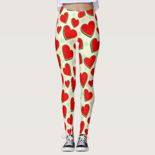 Watermelon Heart Valentine's Day Free Palestine Leggings