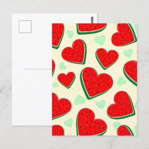 Watermelon Heart Valentine's Day Free Palestine Postcard