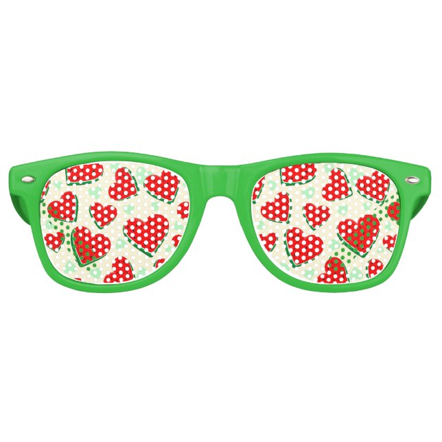Watermelon Heart Valentine's Day Free Palestine Retro Sunglasses (Front)