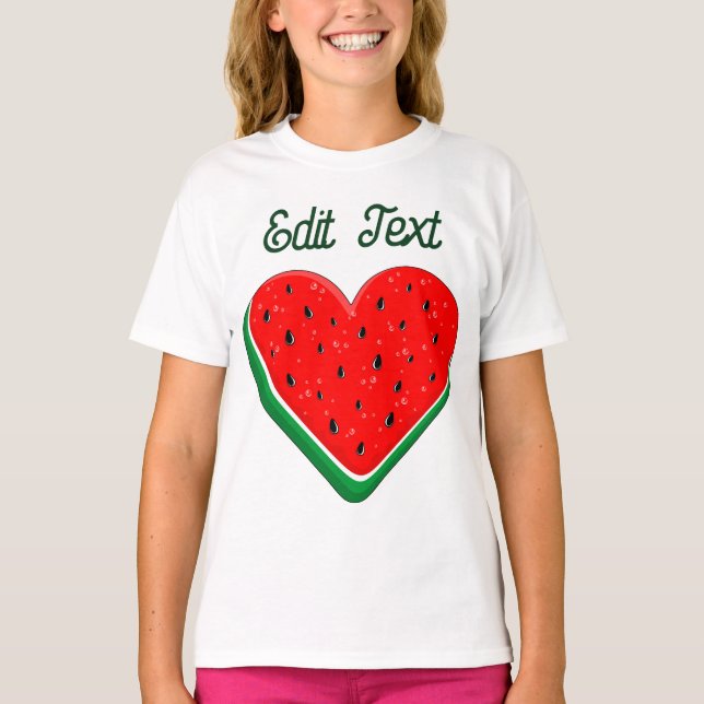 Watermelon Heart Valentine's Day Free Palestine T-Shirt (Front)