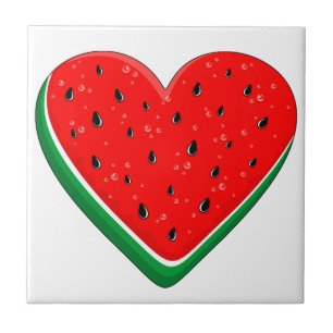 Watermelon Heart Valentine's Day Free Palestine Tile