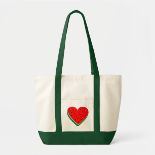 Watermelon Heart Valentine's Day Free Palestine Tote Bag