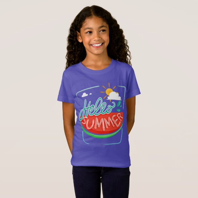 Watermelon Hello Summer T-Shirt (Front Full)