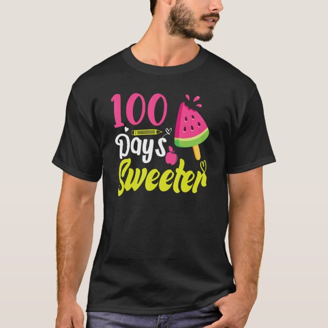 Watermelon Ice Cream 100 day of school Teachers Gi T-Shirt (Front)