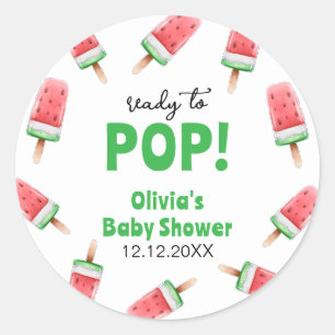 Watermelon Ice Cream Popcicle Baby Shower Classic Round Sticker