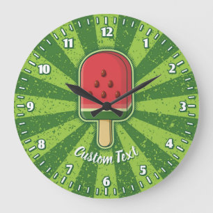 Watermelon Ice Cream Stick Large Clock