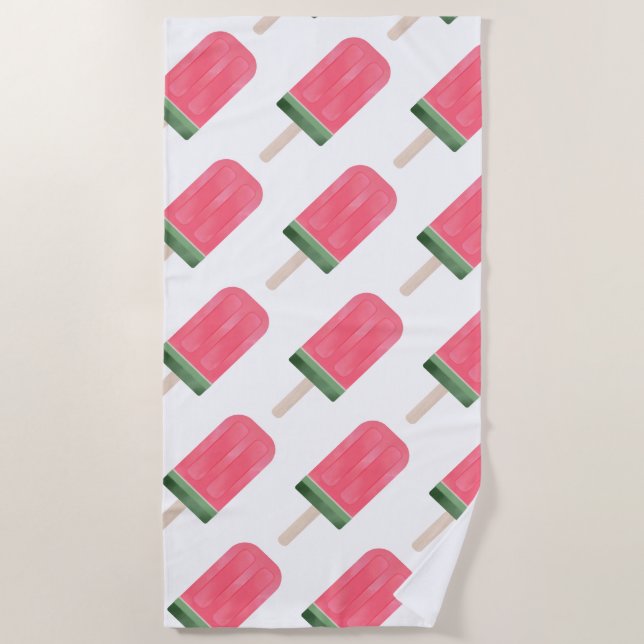 Watermelon Ice Cream Summer Beach Towel (Front)
