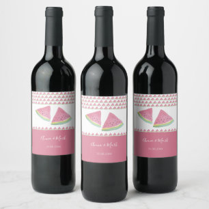 Watermelon Illustration Watercolor Hand-painted Wine Label