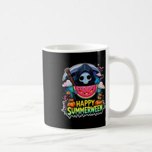 Watermelon Jack-o-lantern Happy Summerween Skeleto Coffee Mug