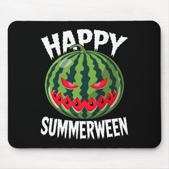 Watermelon Jackolantern Summer Halloween Happy Sum Mouse Mat (Front)