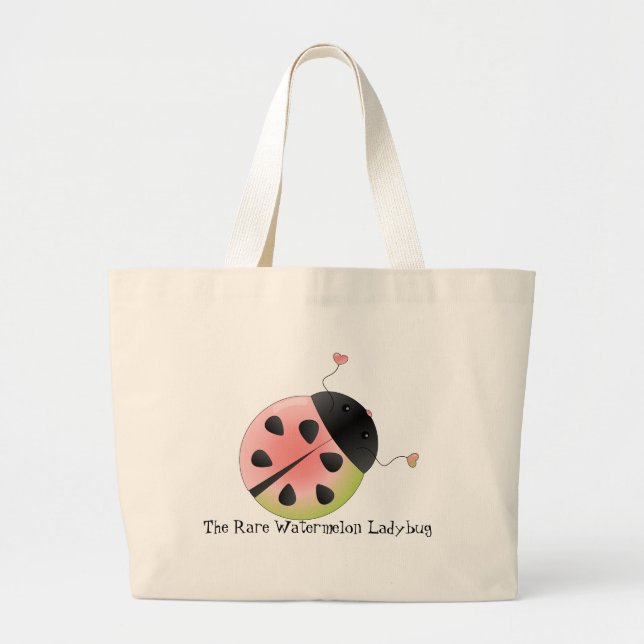 Watermelon Ladybug Large Tote Bag (Front)