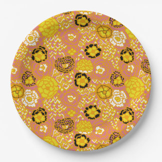 Watermelon Lemon Gold Paper Plate