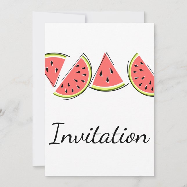 Watermelon Line invitation vertical (Front)
