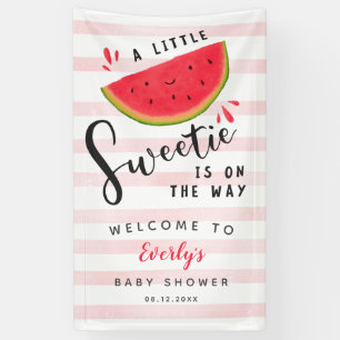 Watermelon Little Sweetie Baby Shower Welcome Banner
