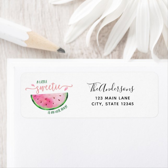 Watermelon Little Sweetie Return Address Label (Insitu)