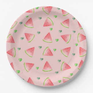 Watermelon Love Pattern Paper Plate