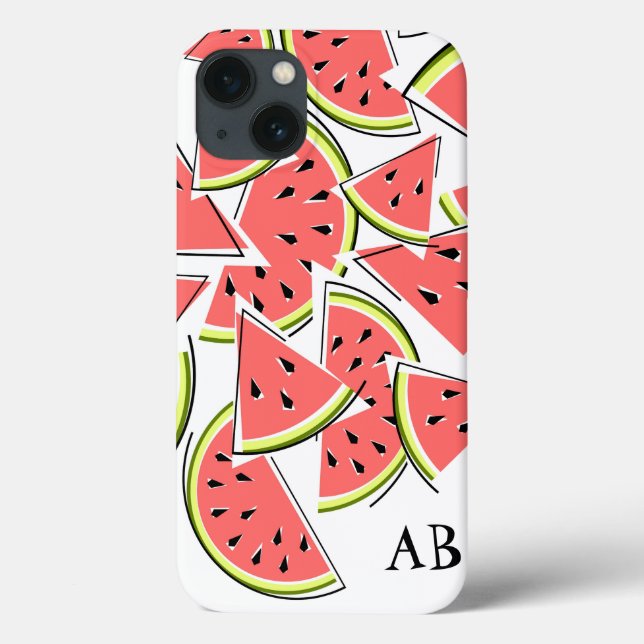 Watermelon 'Monogram' iPad Mini case vertical (Back)