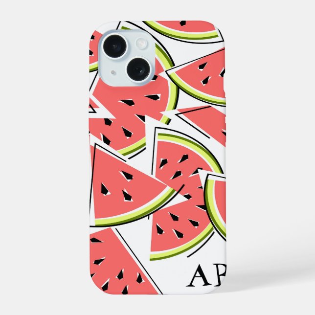 Watermelon 'Monogram' iPhone case vertical (Back)