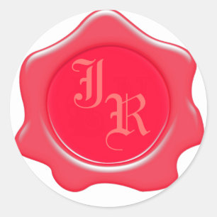 Watermelon Monogram Wax Seal Wedding Stickers