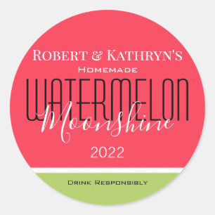 "Watermelon Moonshine" Personalised Label