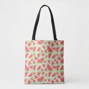 Watermelon Multi Green tote bag pink back