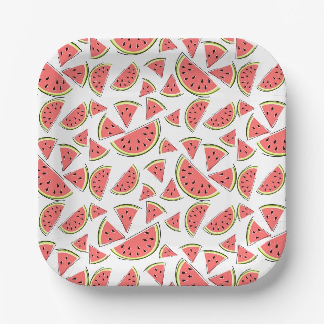 Watermelon Multi square Paper Plate (Front)