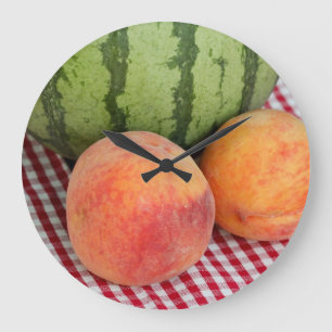 Watermelon N Two Peaches Large Clock