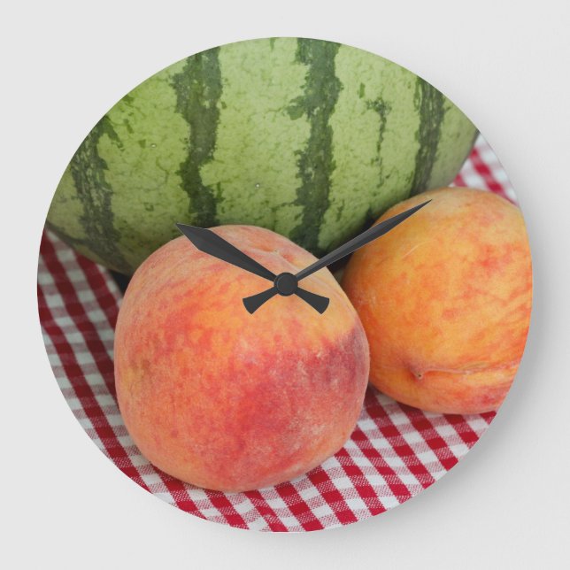 Watermelon N Two Peaches Large Clock (Front)