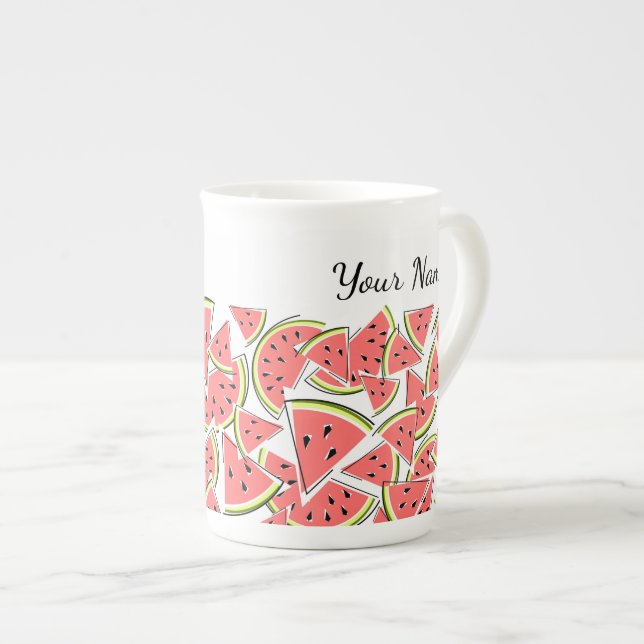 Watermelon Name Bone China Mug (Front Right)