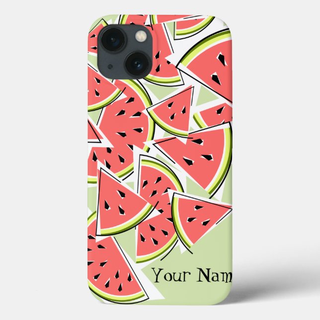 Watermelon 'Name' green iPad Mini case (Back)