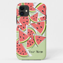 Watermelon 'Name' green iPhone case