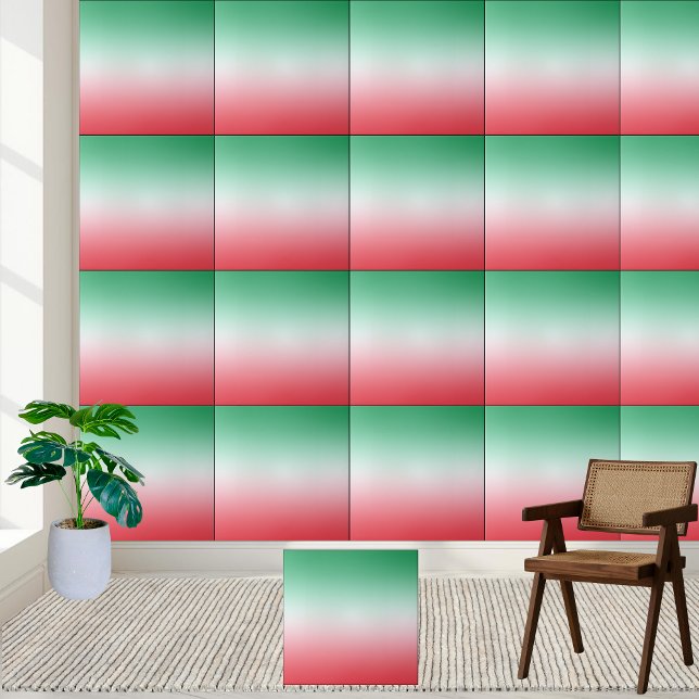 Watermelon Ombre Gradient Ceramic Tile  (Watermelon Ombre Gradient Ceramic Tile)