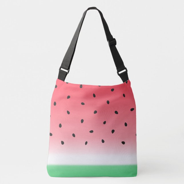 Watermelon Ombre Stripes Crossbody Bag (Front)