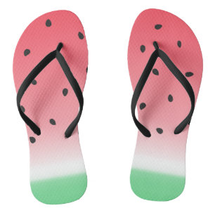 Watermelon Ombre Stripes Flip Flops