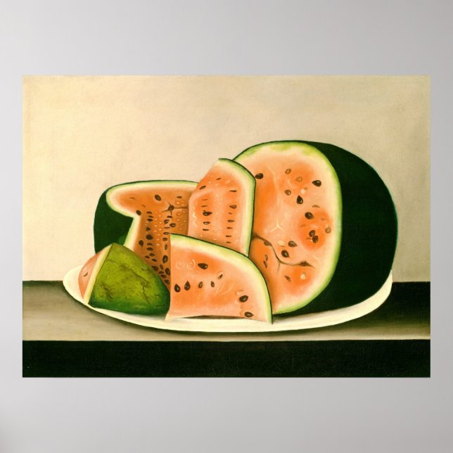 Watermelon on a Plate - American Fine Art Poster (Front)