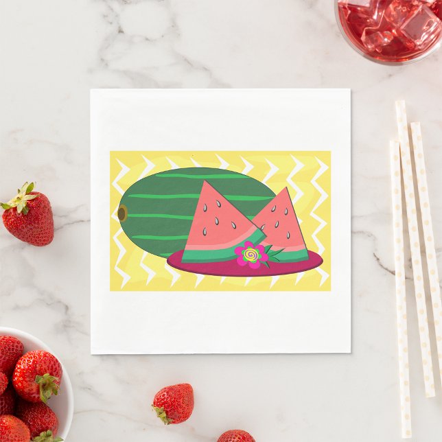 Watermelon On A Plate Paper Napkins (Creator Uploaded)