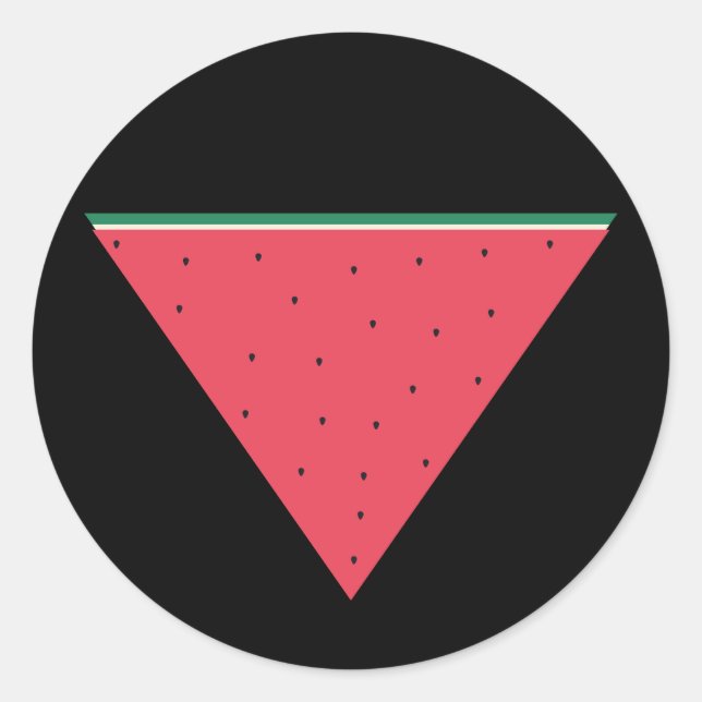 Watermelon on inverted red triangle resistance classic round sticker (Front)